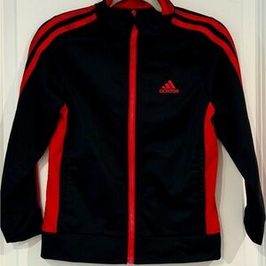 Adidas Track Jacket in Red/Black, Boys Size 5
